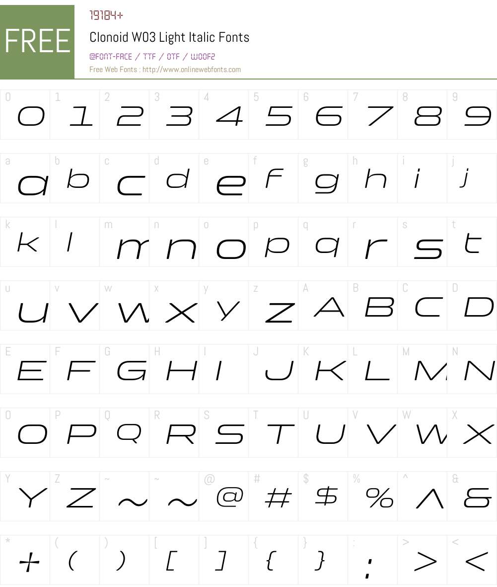 Clonoid Font Screenshots