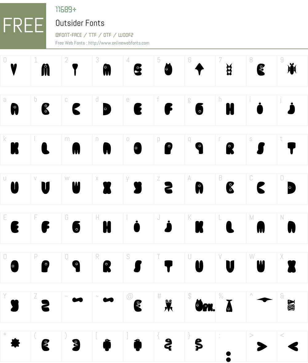 Outsider Font Screenshots