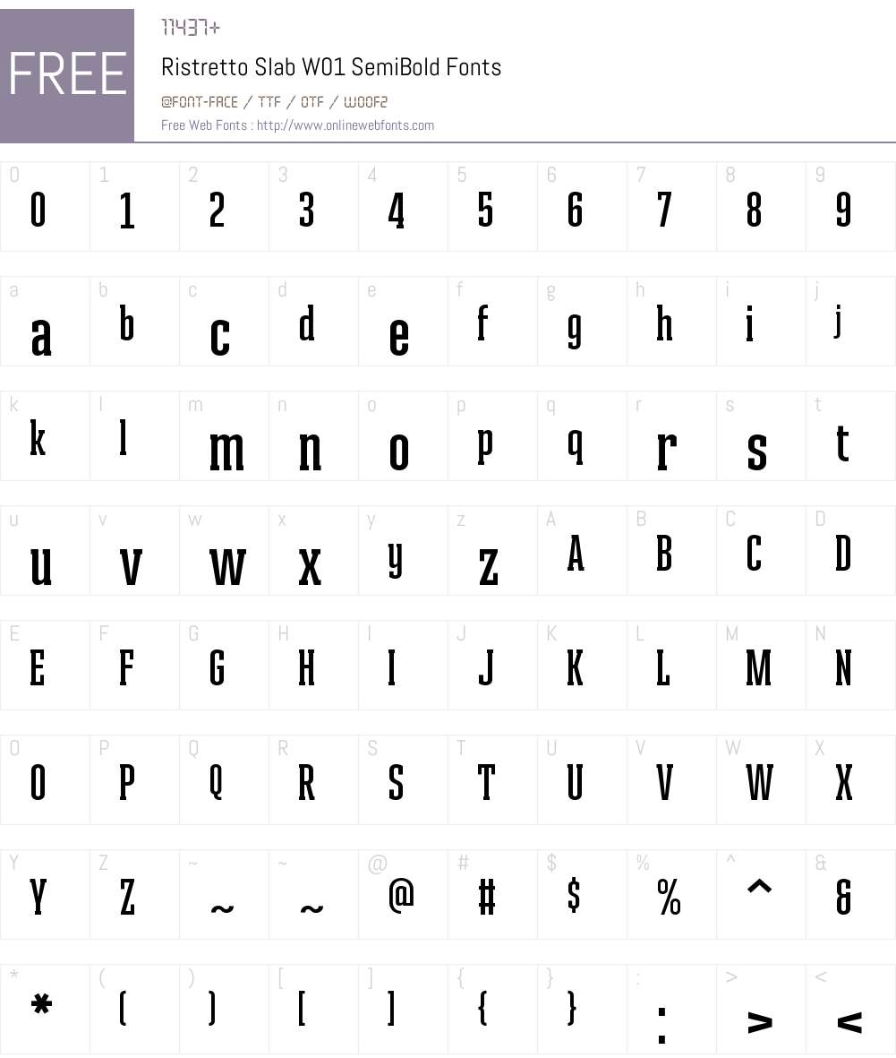 RistrettoSlabW01-SemiBold Font Screenshots