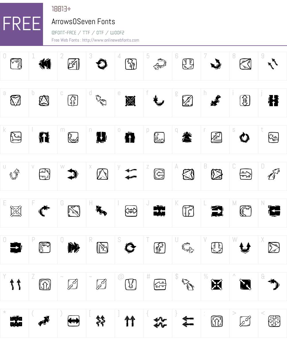 ArrowsOSeven Font Screenshots
