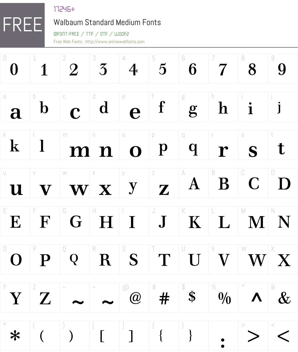 Walbaum Standard BQ Font Screenshots