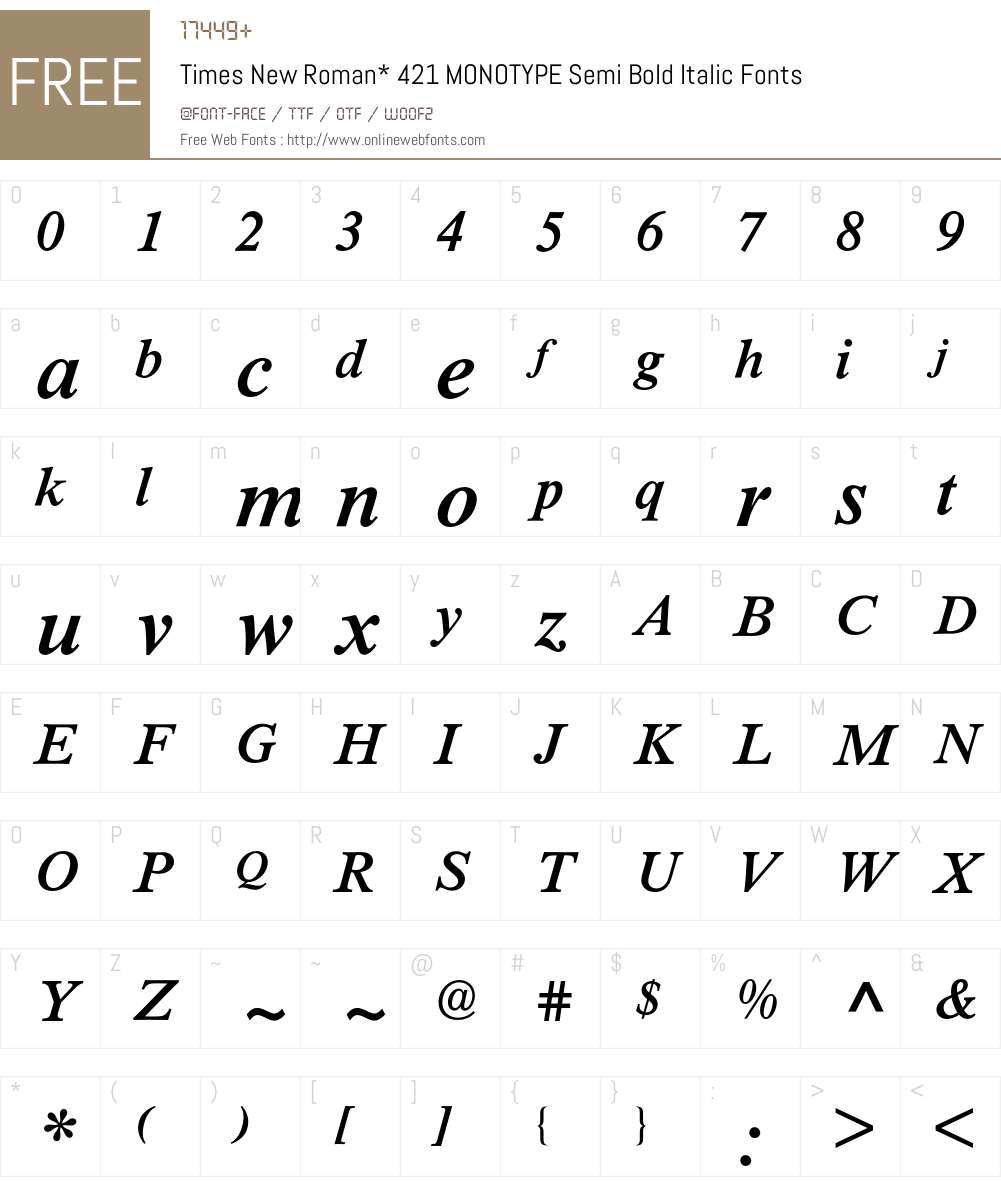 Times BQ Font Screenshots