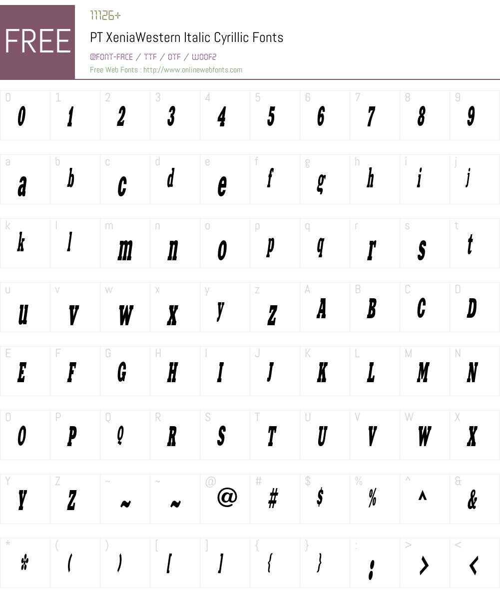 XeniaWesternC Font Screenshots