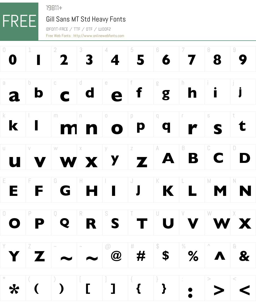 Gill Sans MT Std Font Screenshots