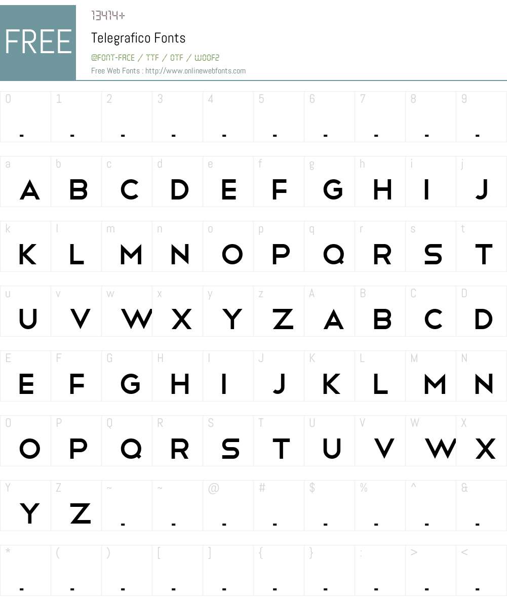 Telegrafico Font Screenshots