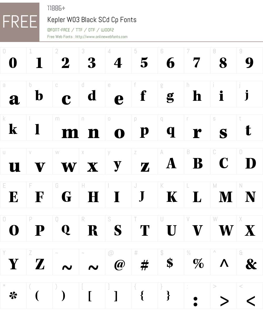 KeplerW03-BlackSCdCp Font Screenshots
