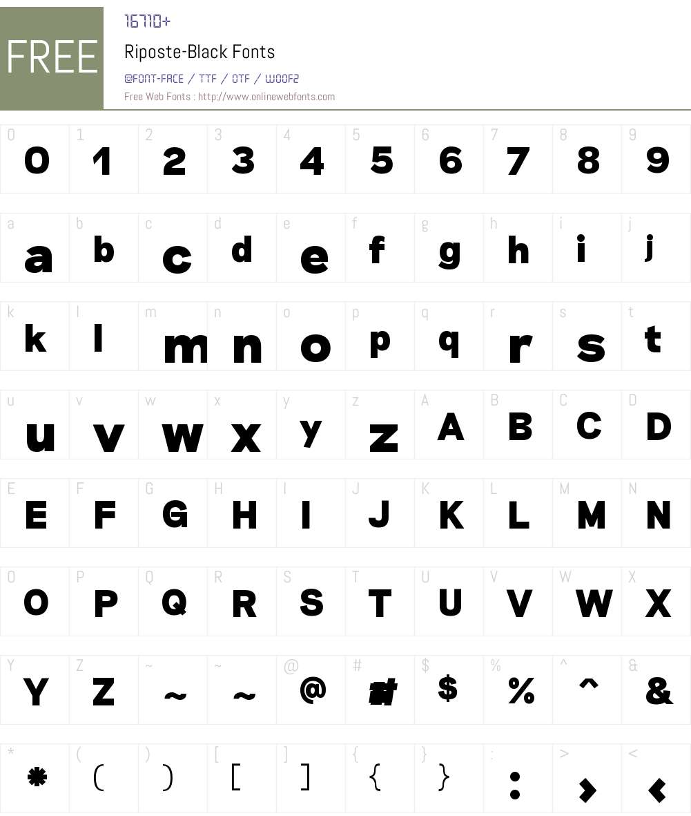 Riposte Black Font Screenshots
