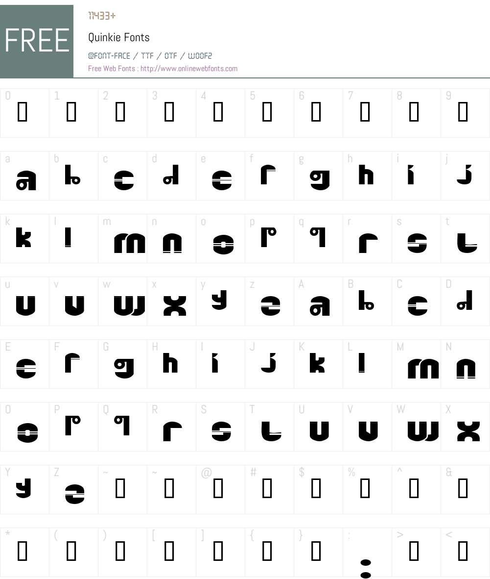 Quinkie Font Screenshots