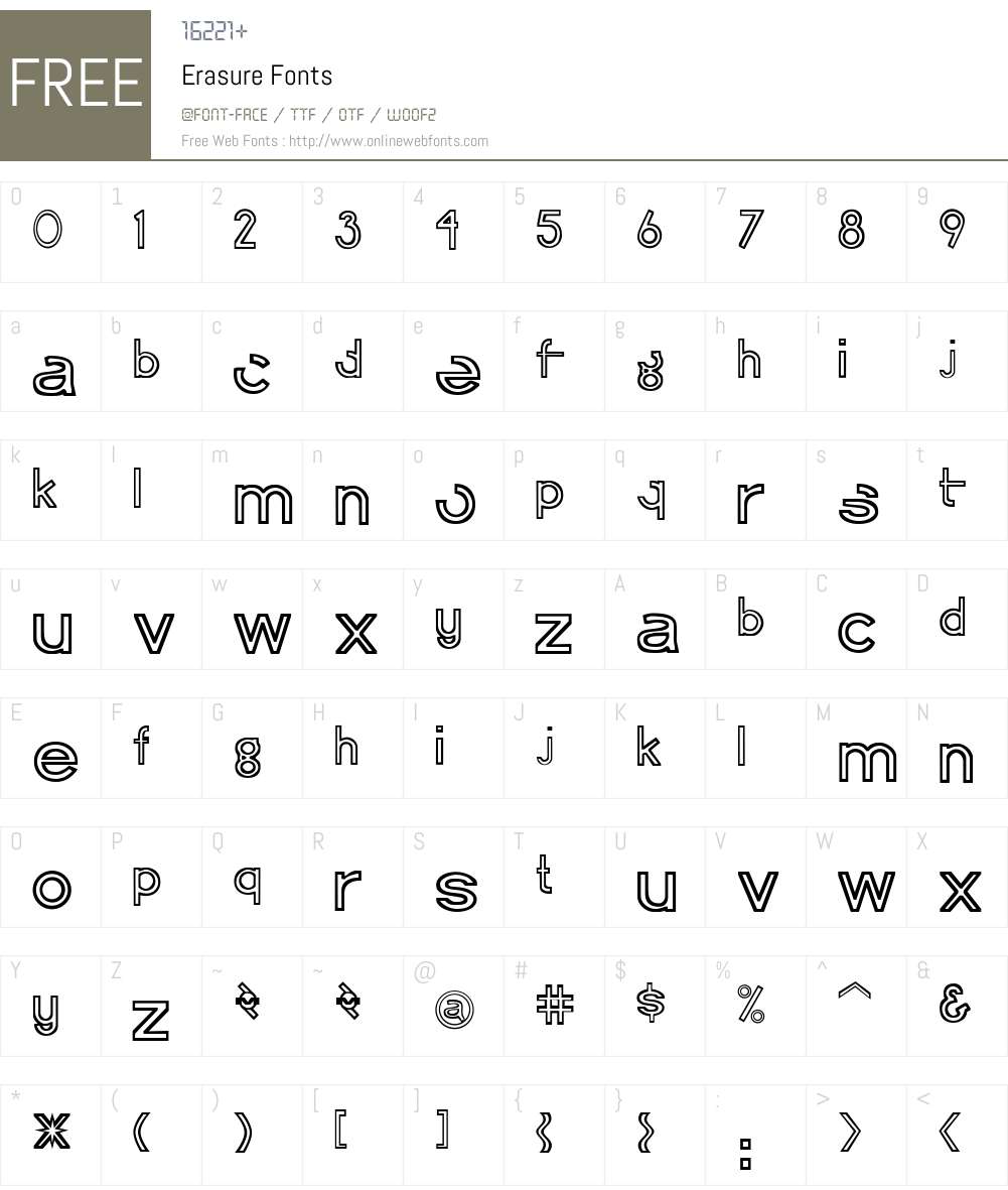 Erasure Font Screenshots