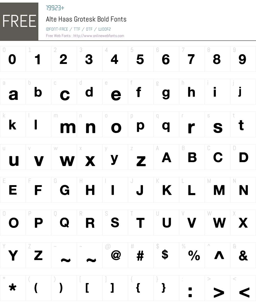 Alte Haas Grotesk Font Screenshots