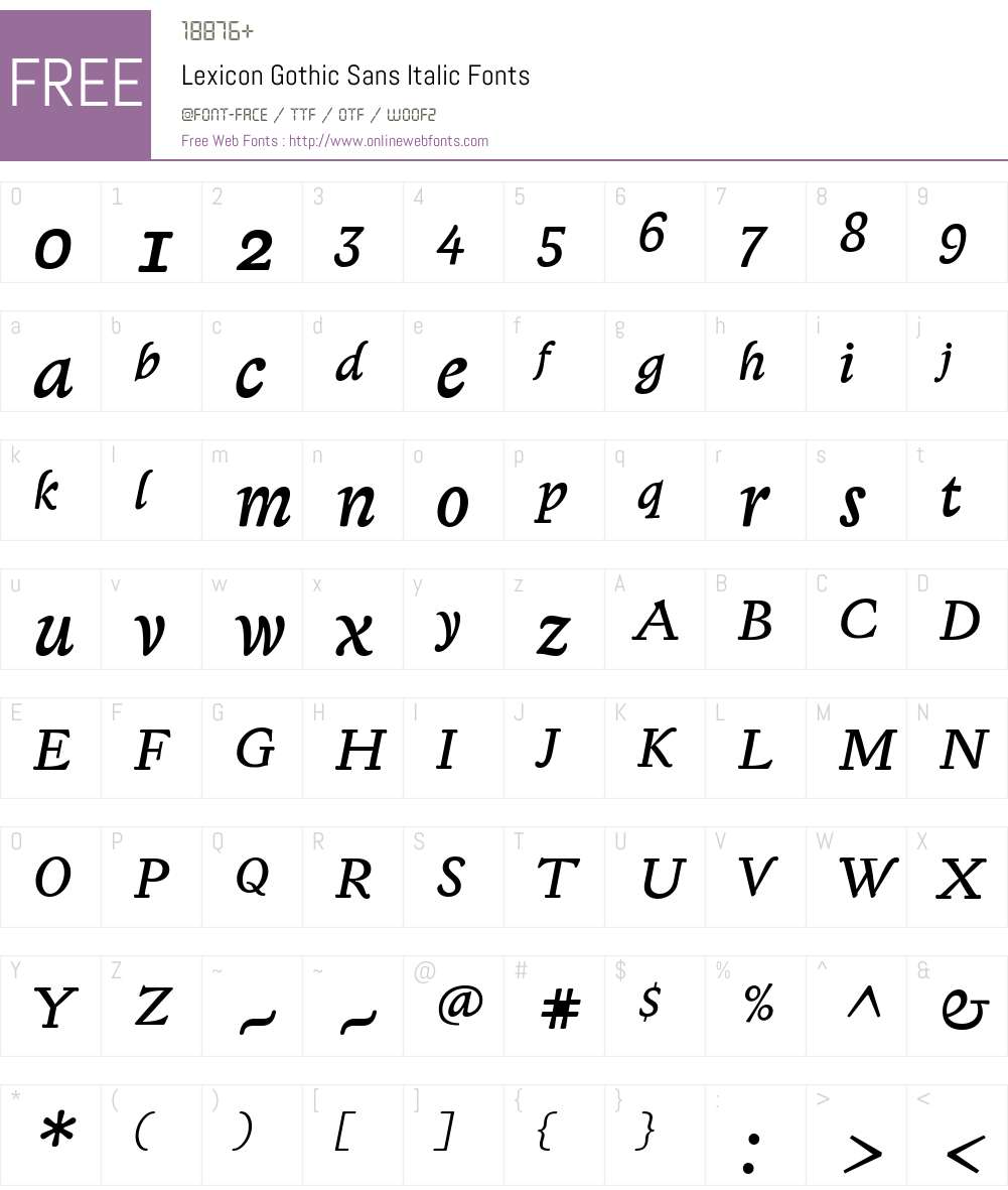 Lexicon Gothic Sans Font Screenshots