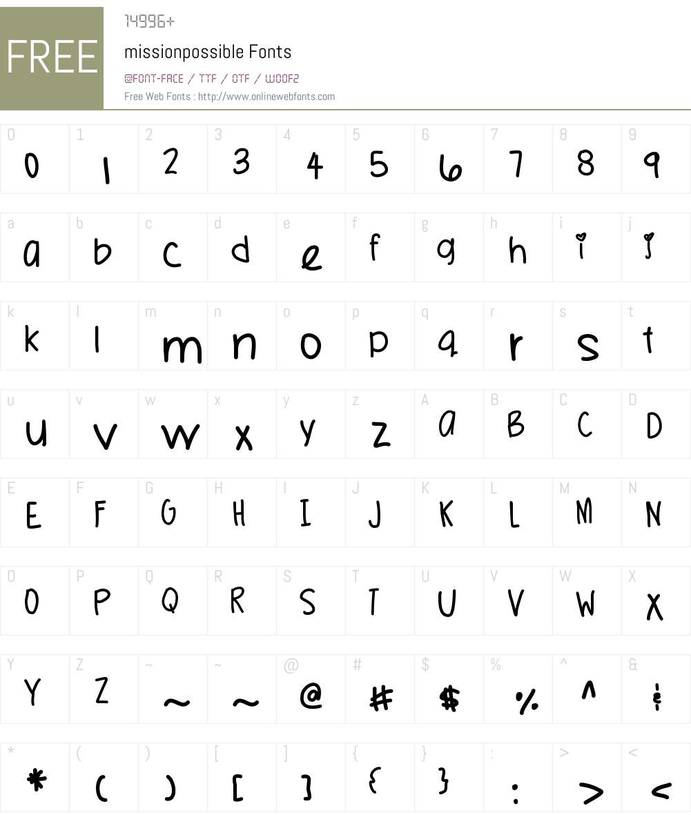 missionpossible Font Screenshots