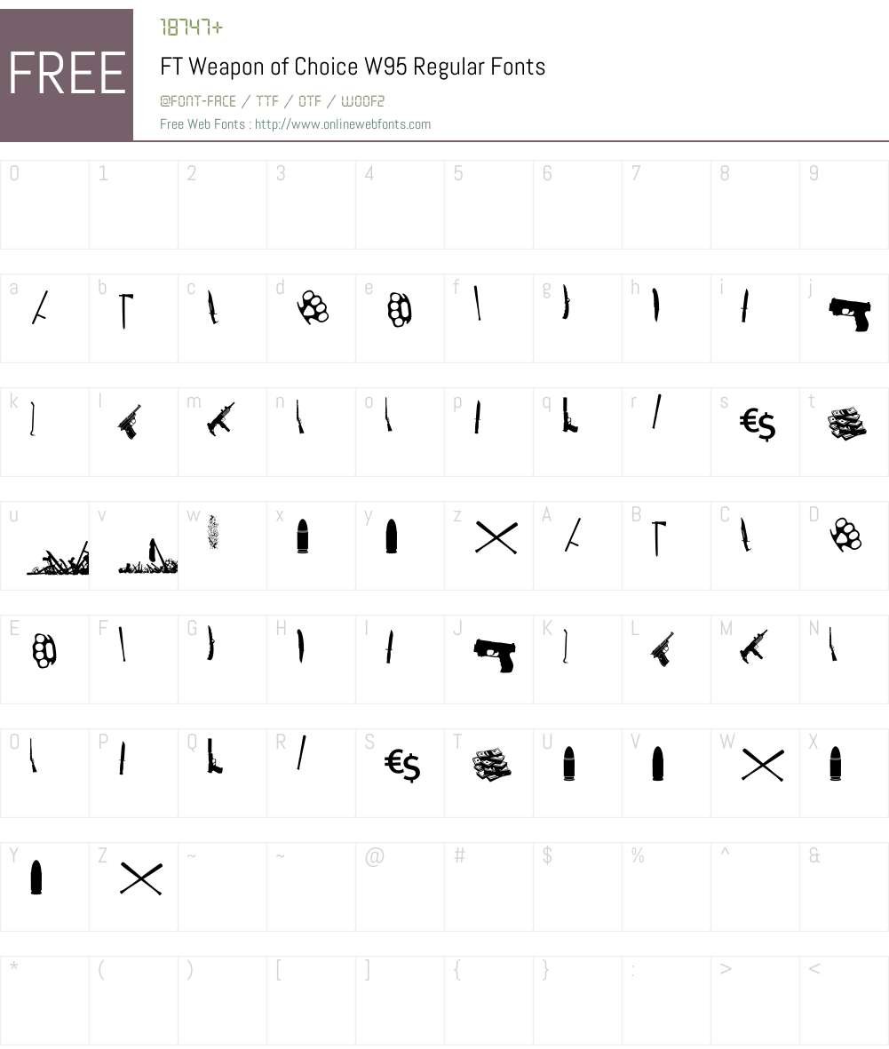 FTWeaponofChoiceW95-Rg Font Screenshots