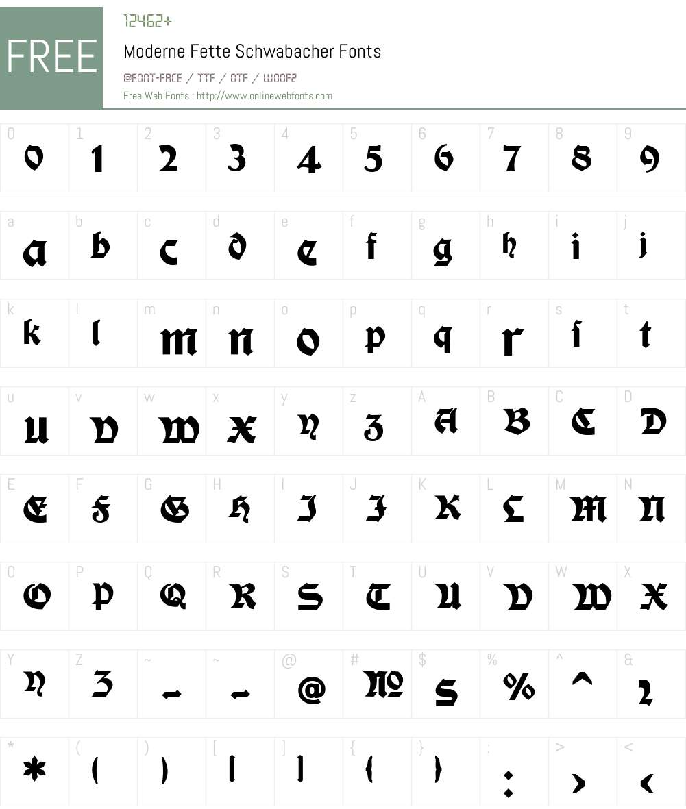 Moderne Fette Schwabacher Font Screenshots