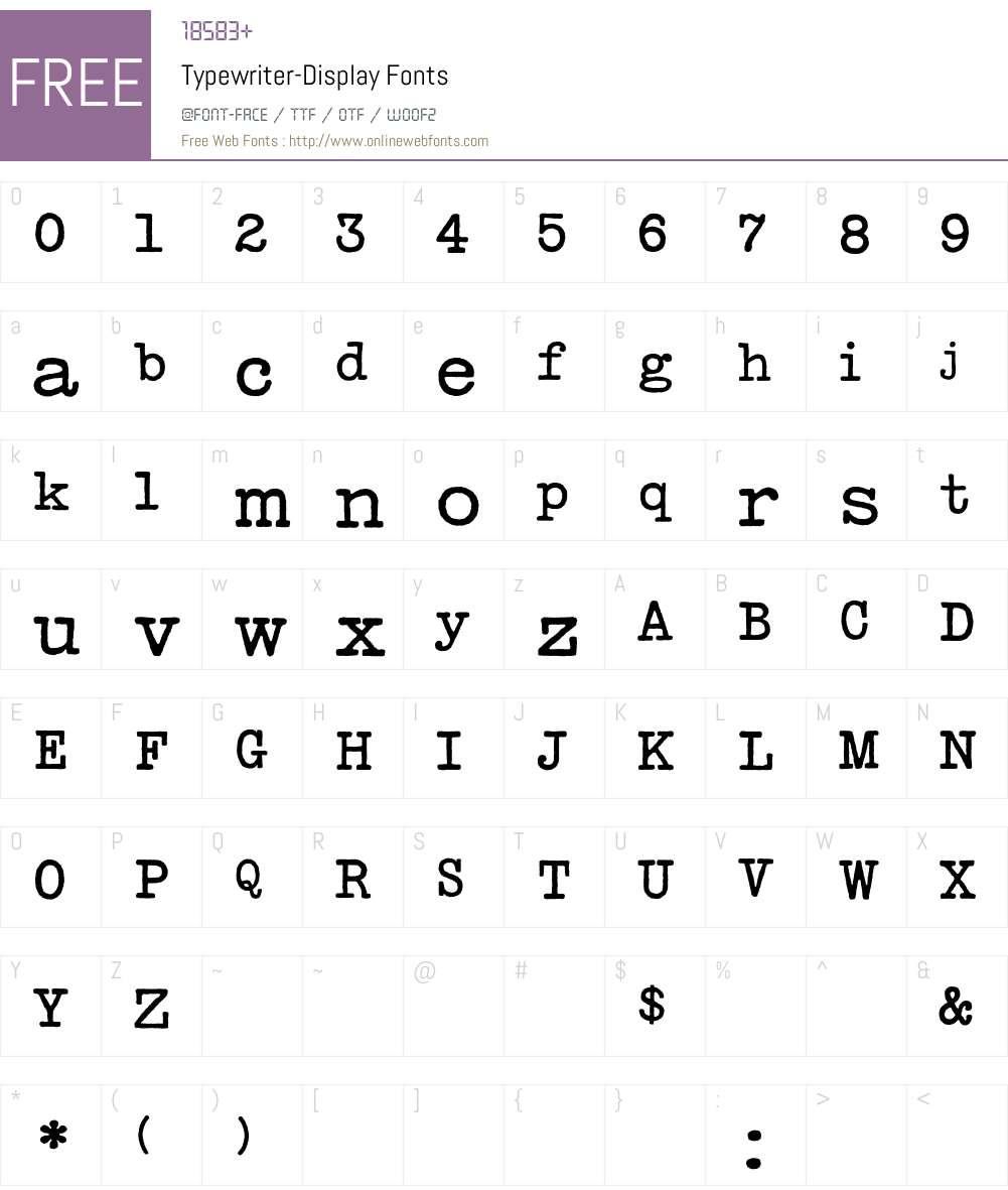 Typewriter Font Screenshots