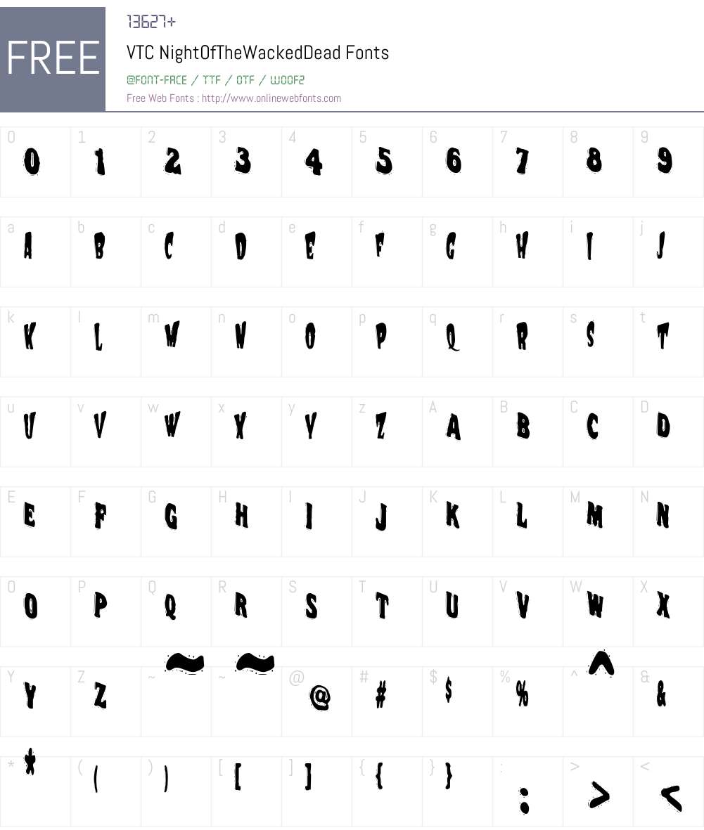 VTC NightOfTheWackedDead Font Screenshots