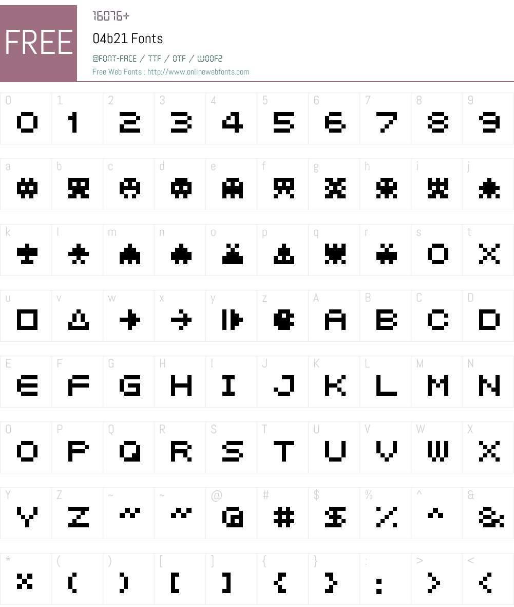 04b21 Font Screenshots