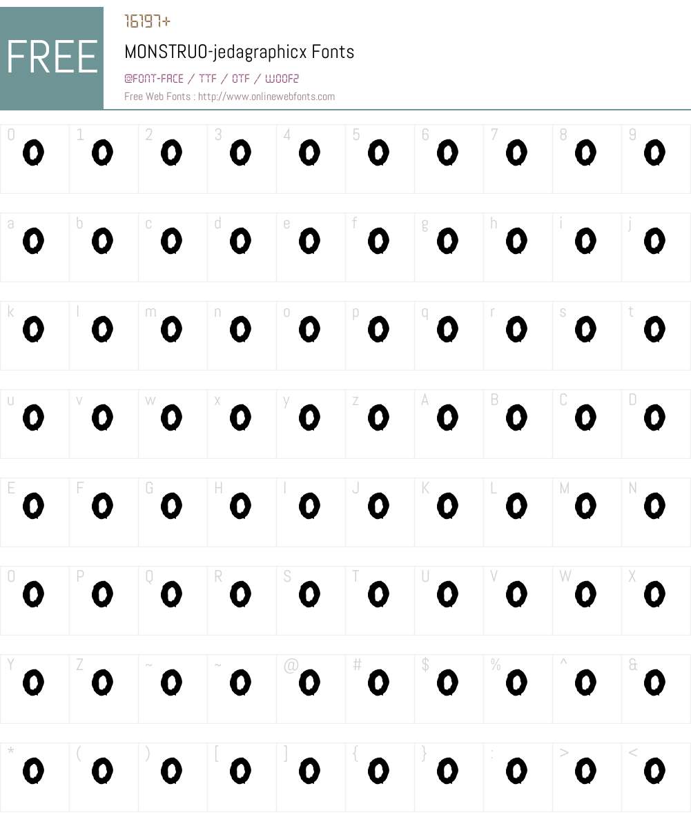 MONSTRUO-jedagraphicx Font Screenshots