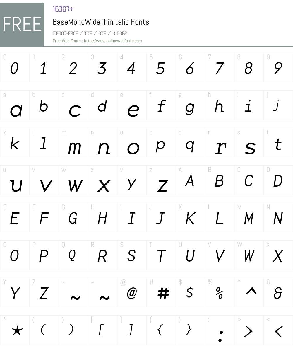 BaseMono Font Screenshots