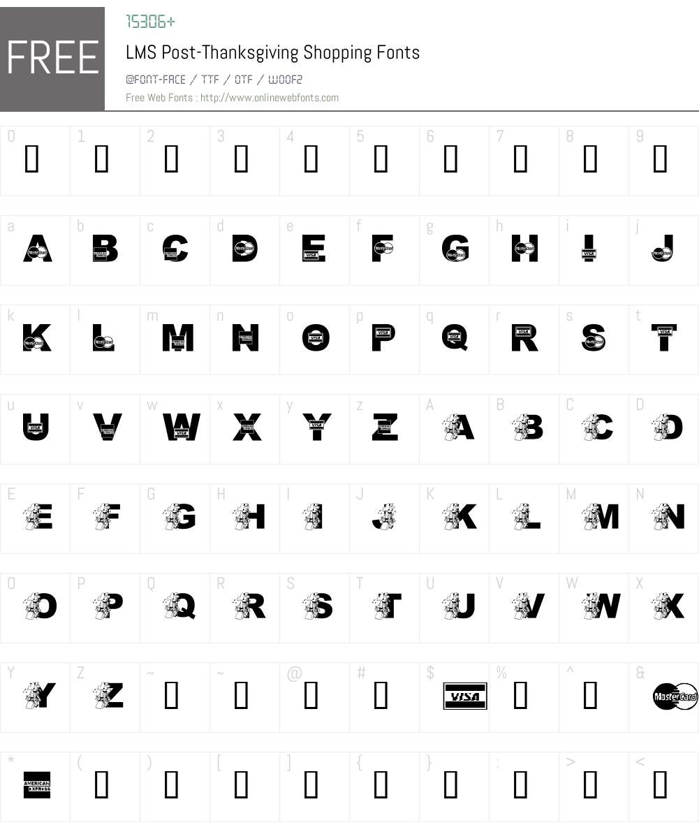 LMS Post-Thanksgiving Shopping Font Screenshots