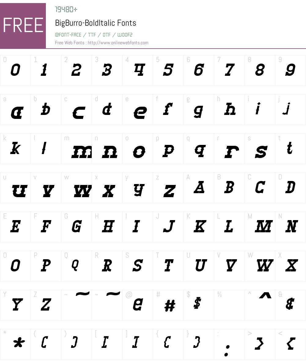 Big Burro Font Screenshots