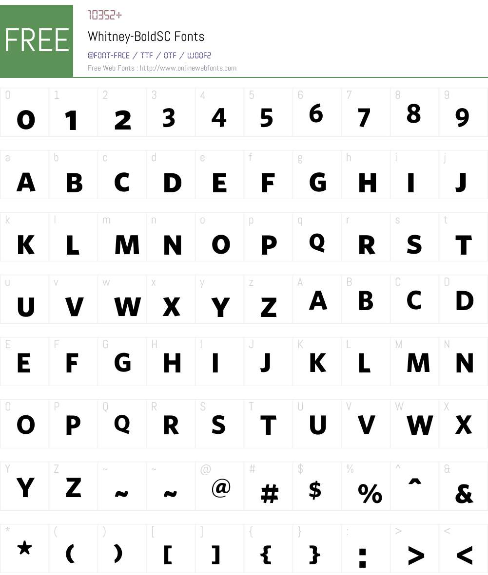 Whitney Font Screenshots