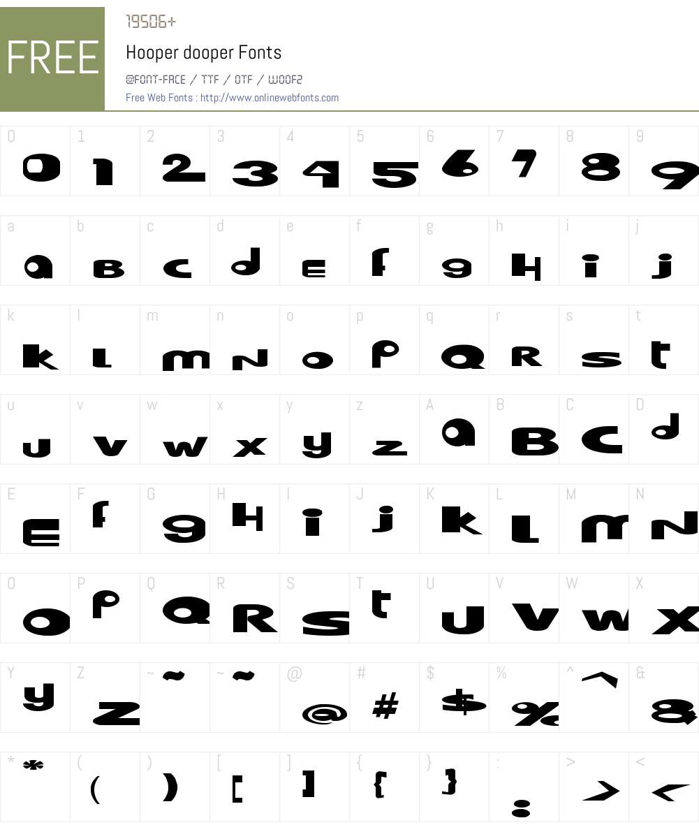 Hooper dooper Font Screenshots