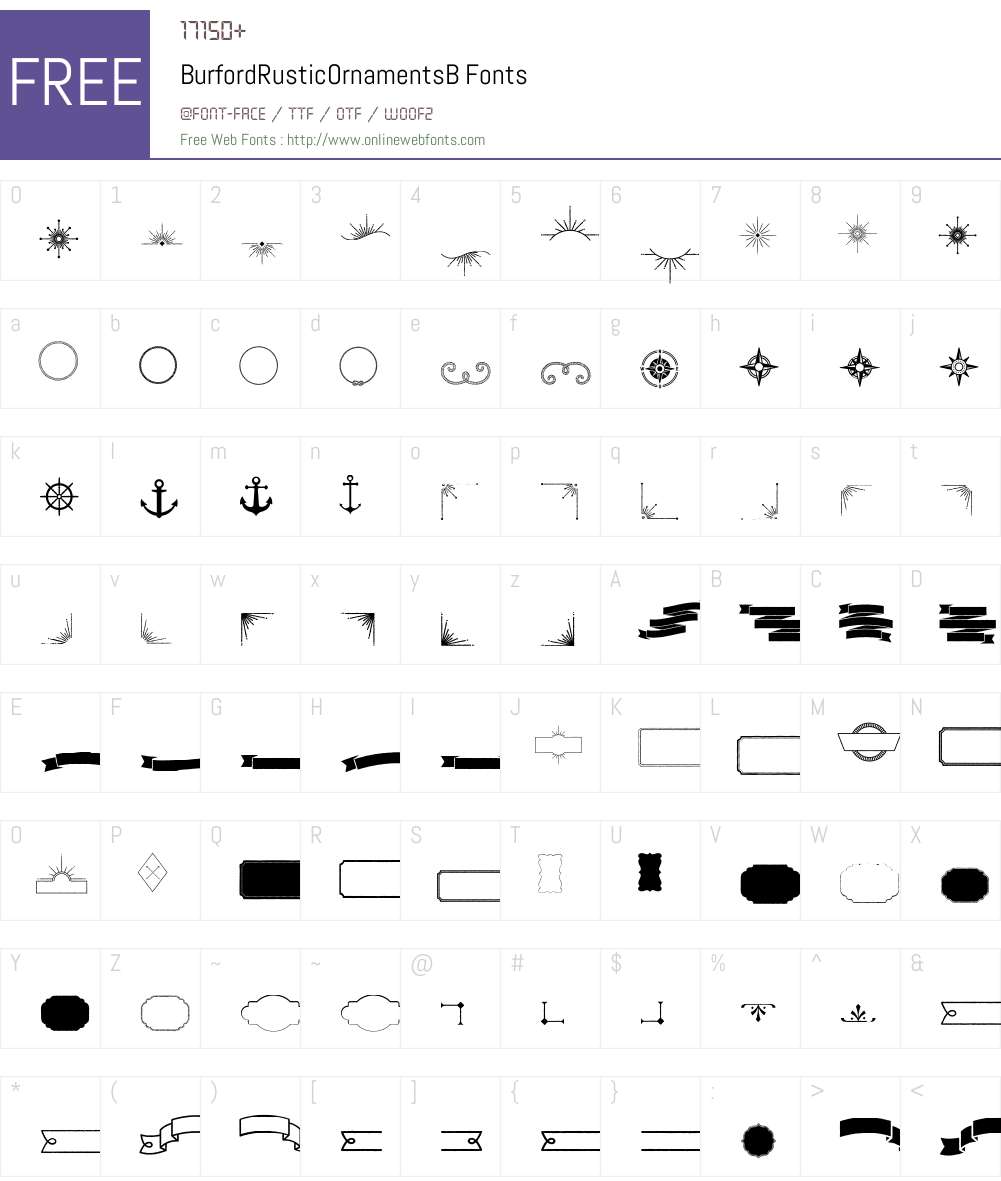 BurfordRusticOrnamentsB Font Screenshots