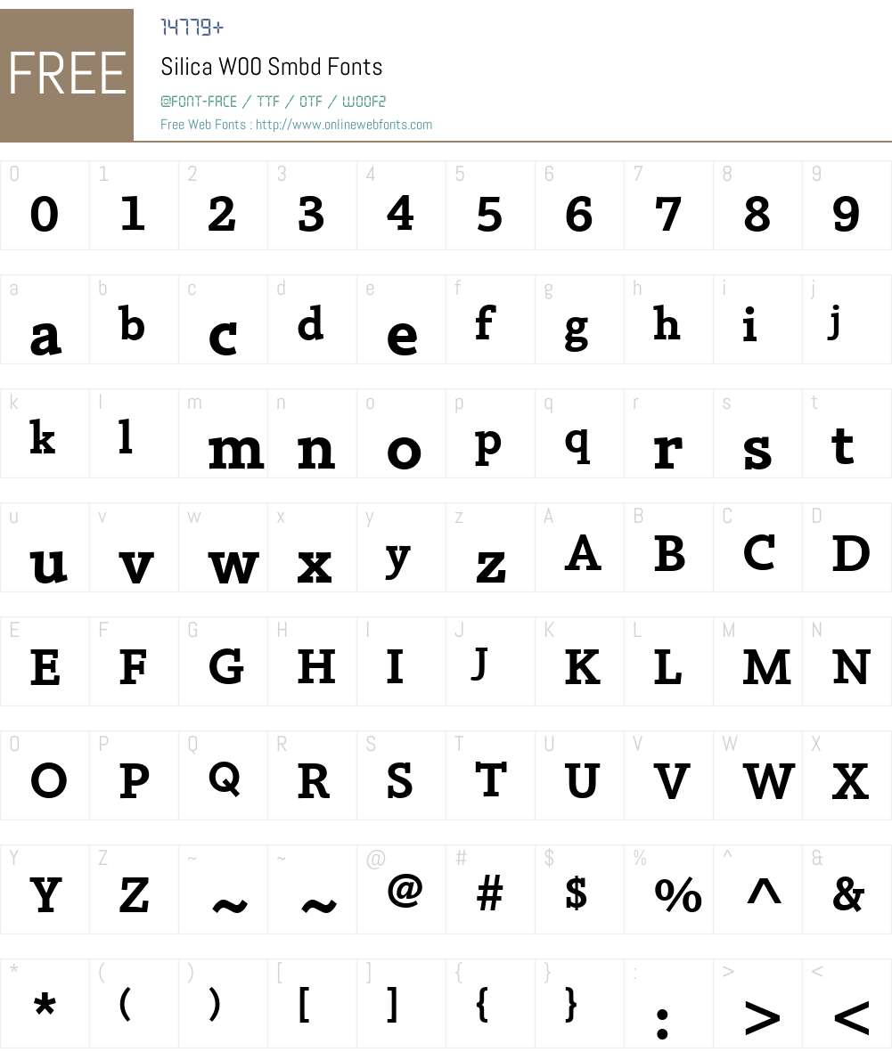SilicaW00-Smbd Font Screenshots