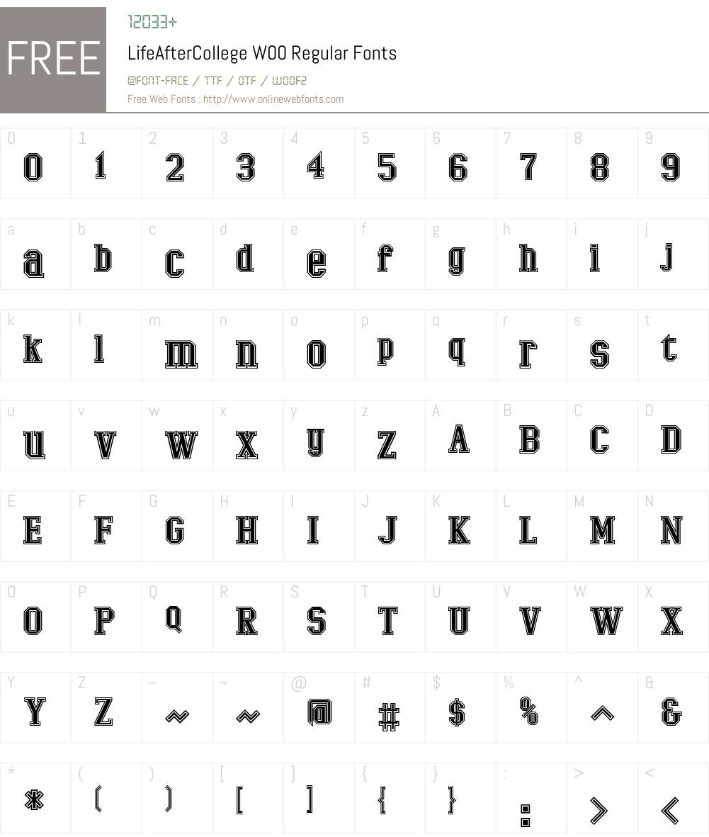 LifeAfterCollegeW00-Regular Font Screenshots