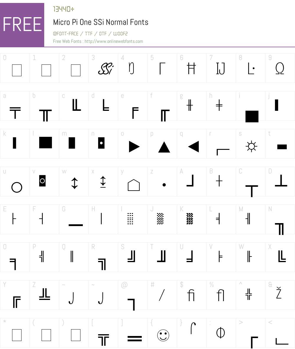 Micro Pi One SSi Font Screenshots