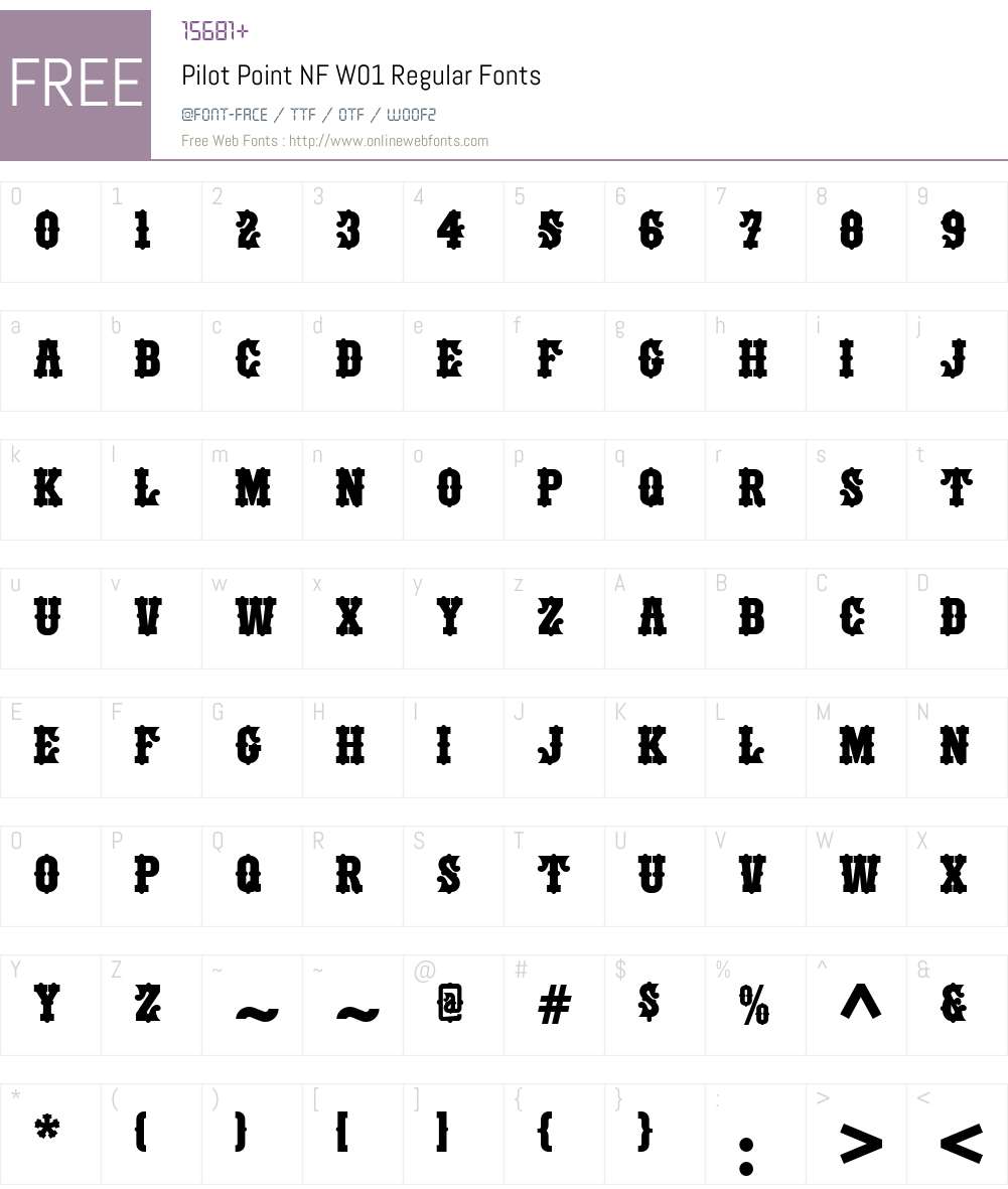 PilotPointNFW01-Regular Font Screenshots