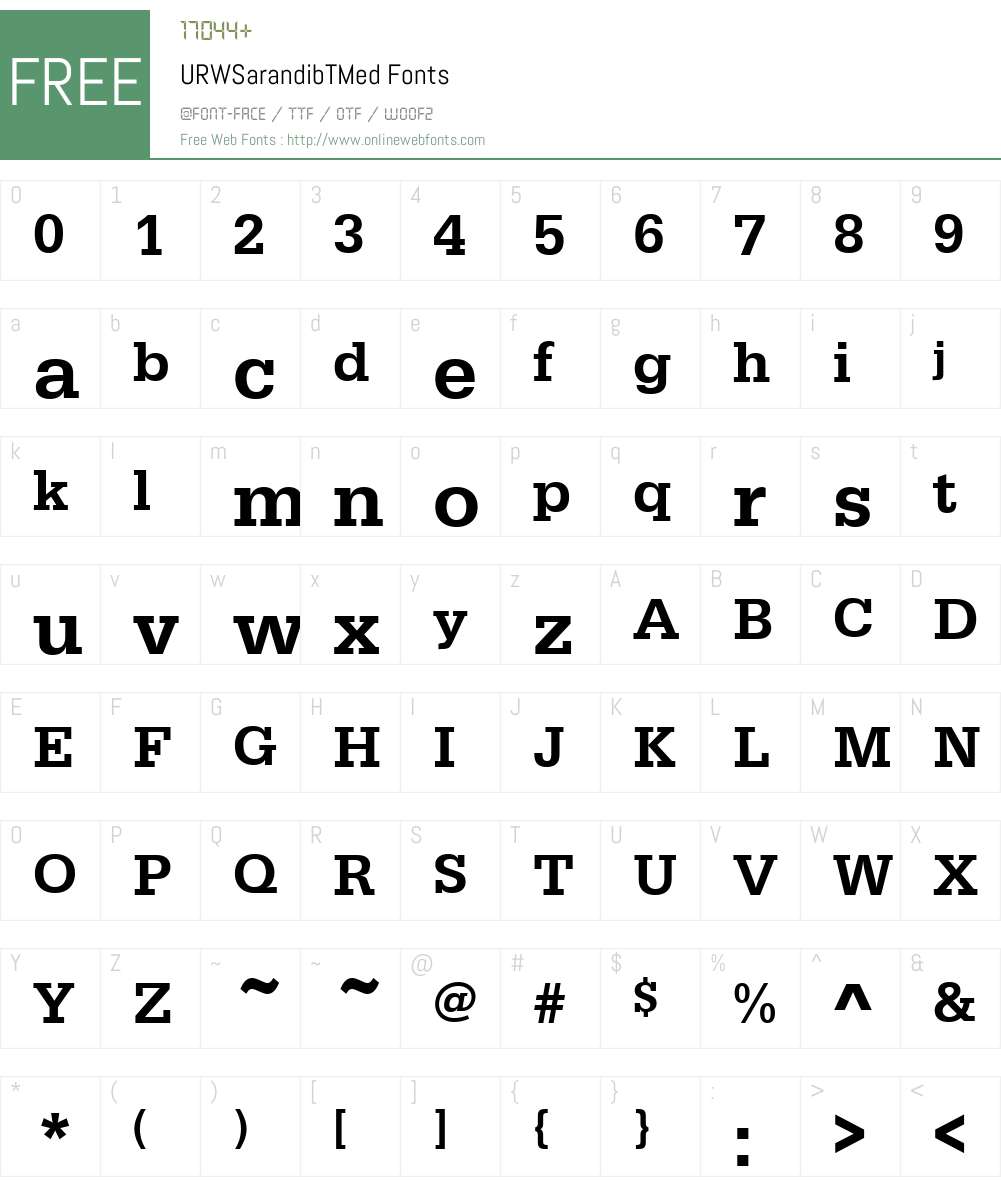URWSarandibTMed Font Screenshots