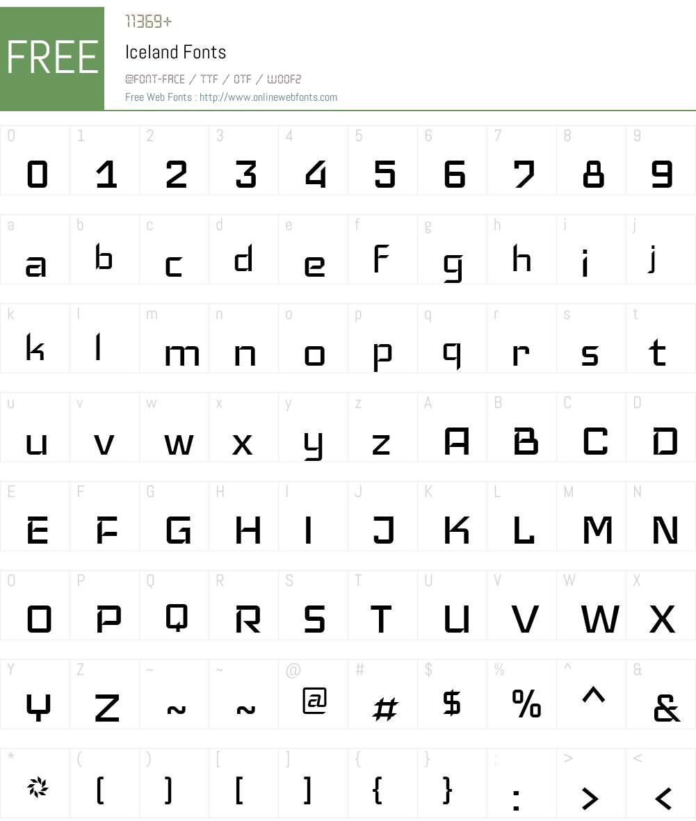 Iceland Font Screenshots