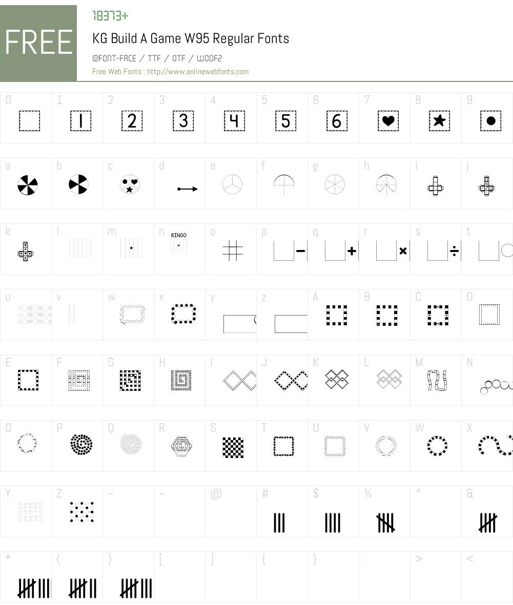 KGBuildAGameW95-Regular Font Screenshots