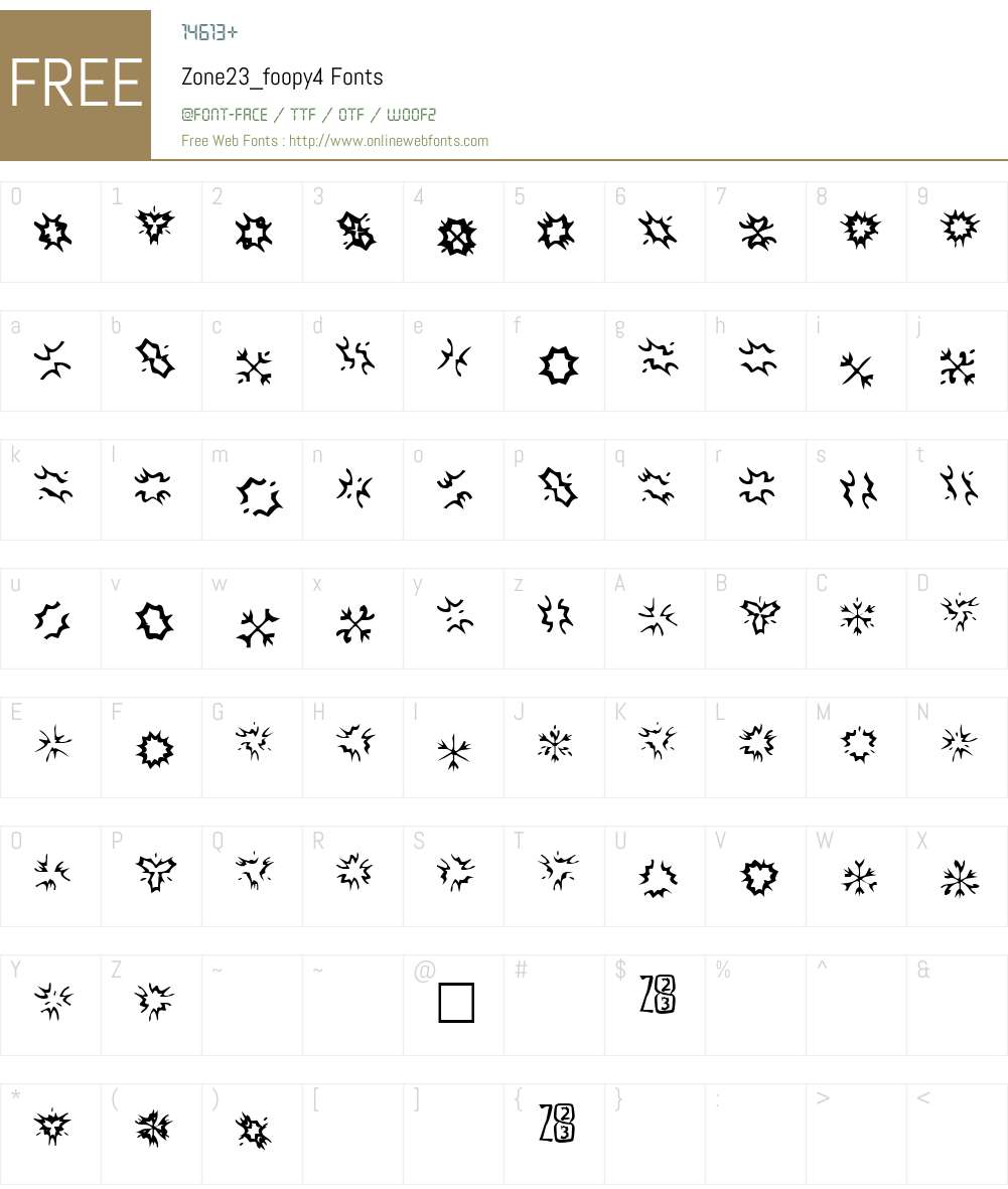 Zone23_foopy4 Font Screenshots