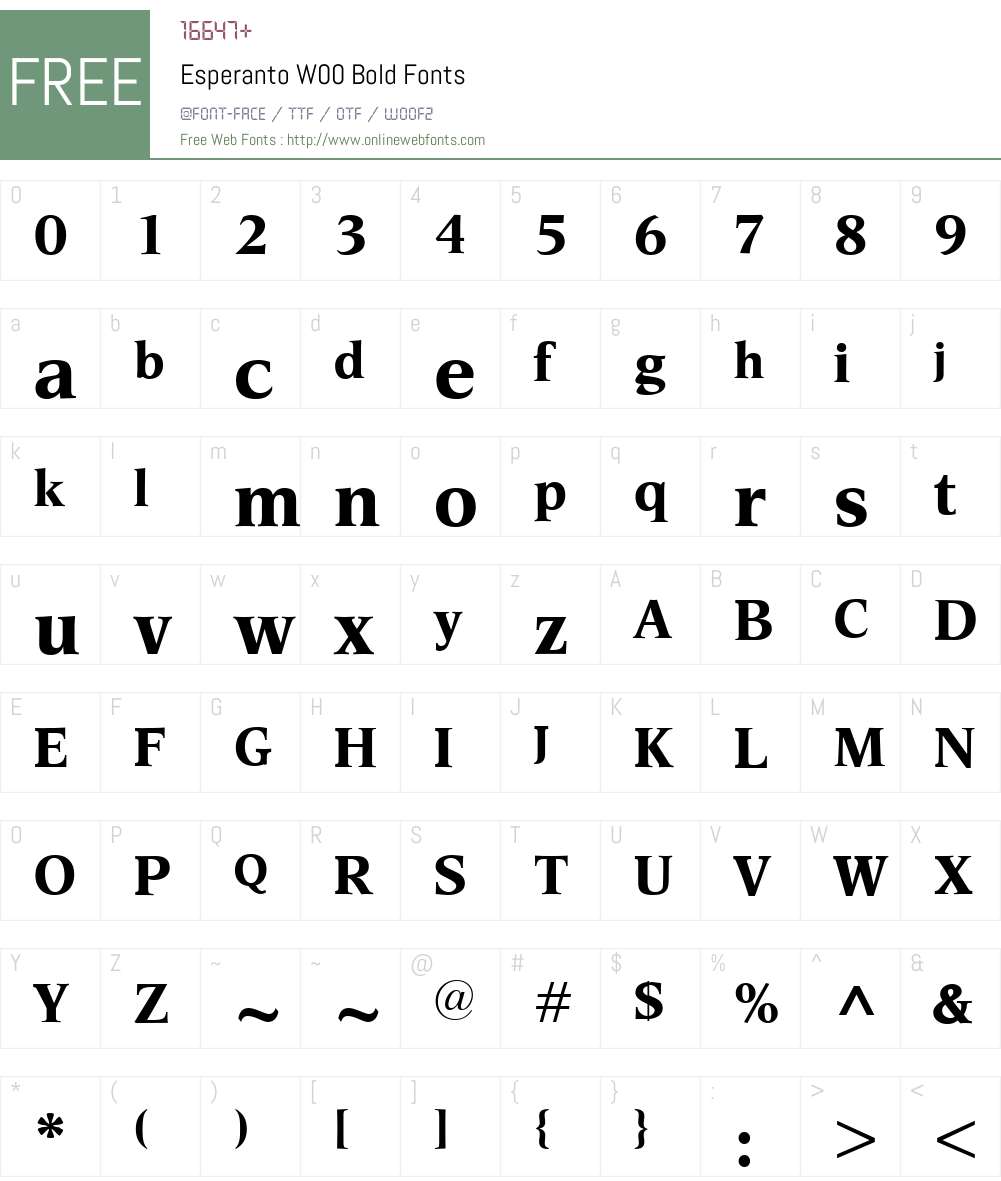 EsperantoW00-Bold Font Screenshots