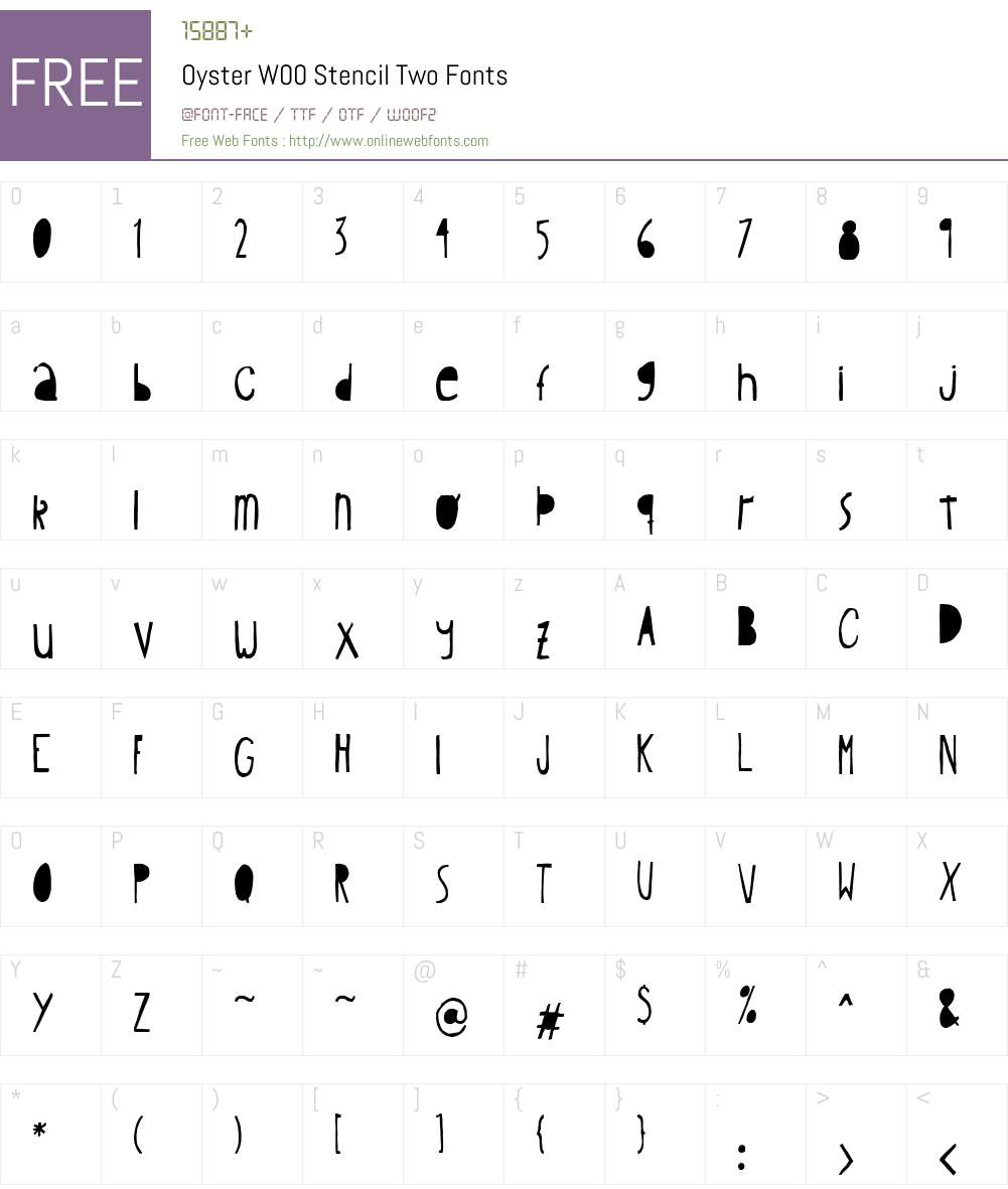OysterW00-StencilTwo Font Screenshots