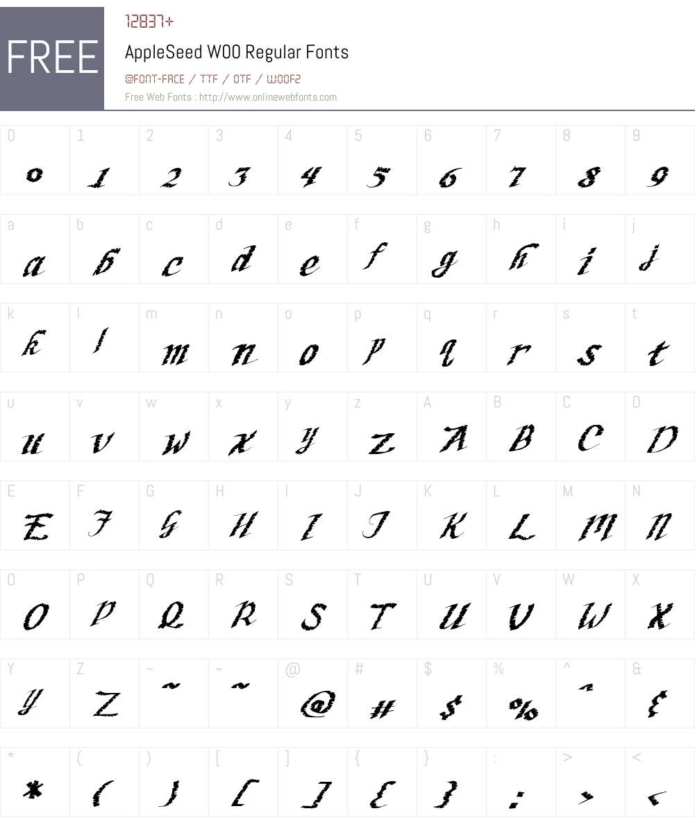 AppleSeedW00-Regular Font Screenshots