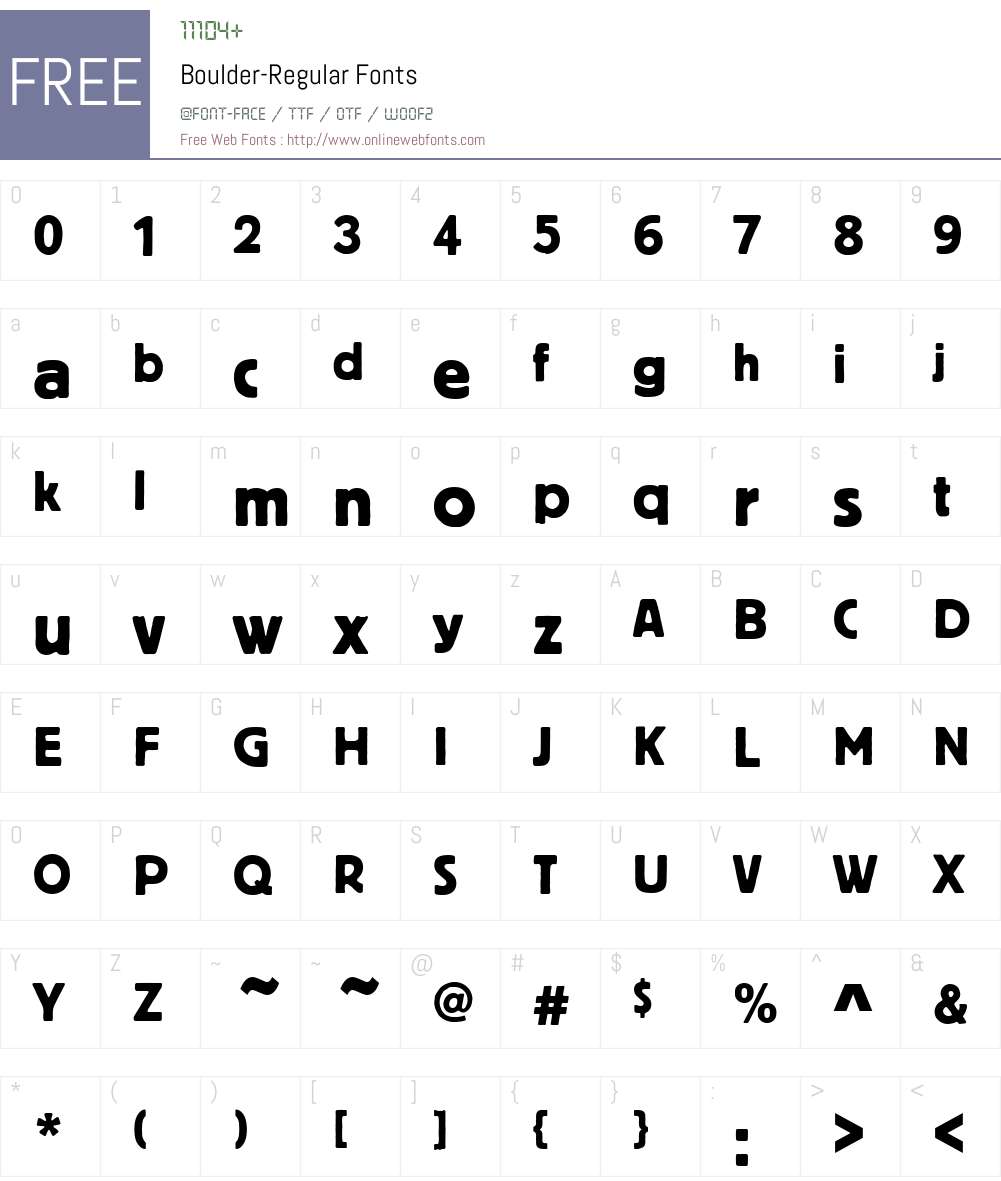 Boulder Font Screenshots