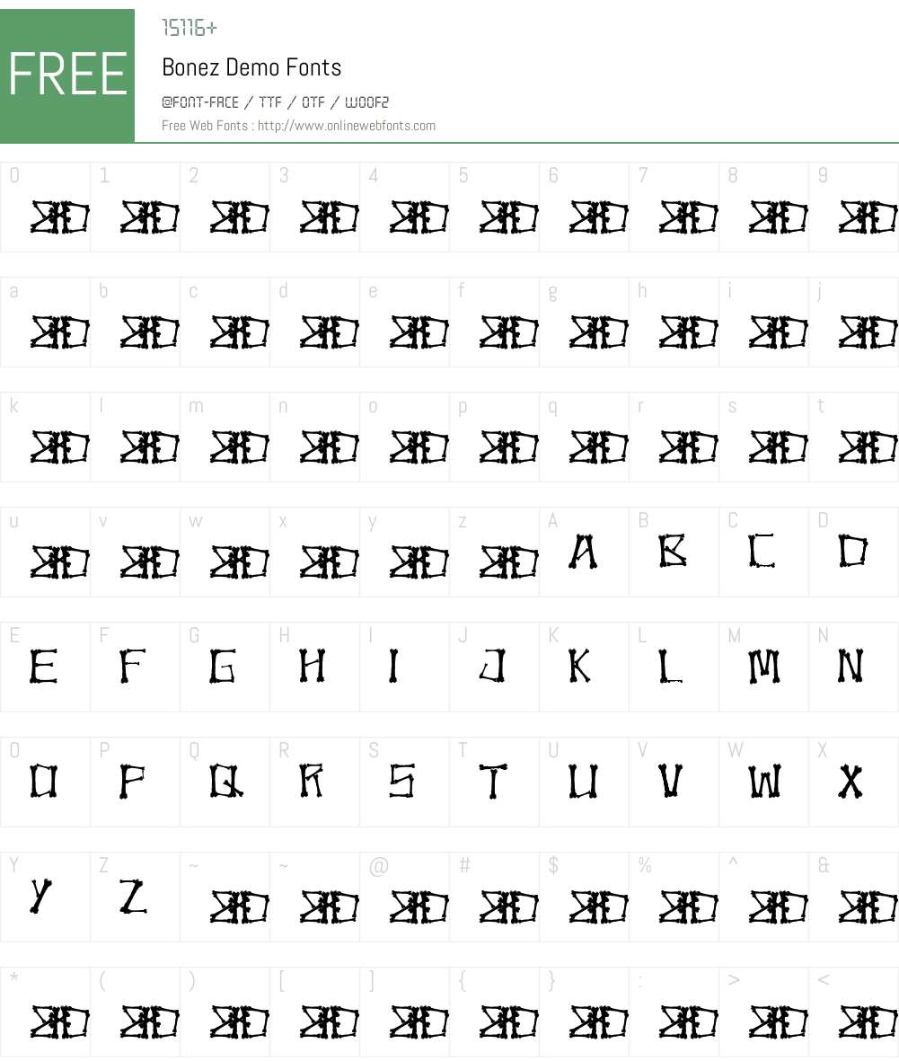 Bonez Demo Font Screenshots