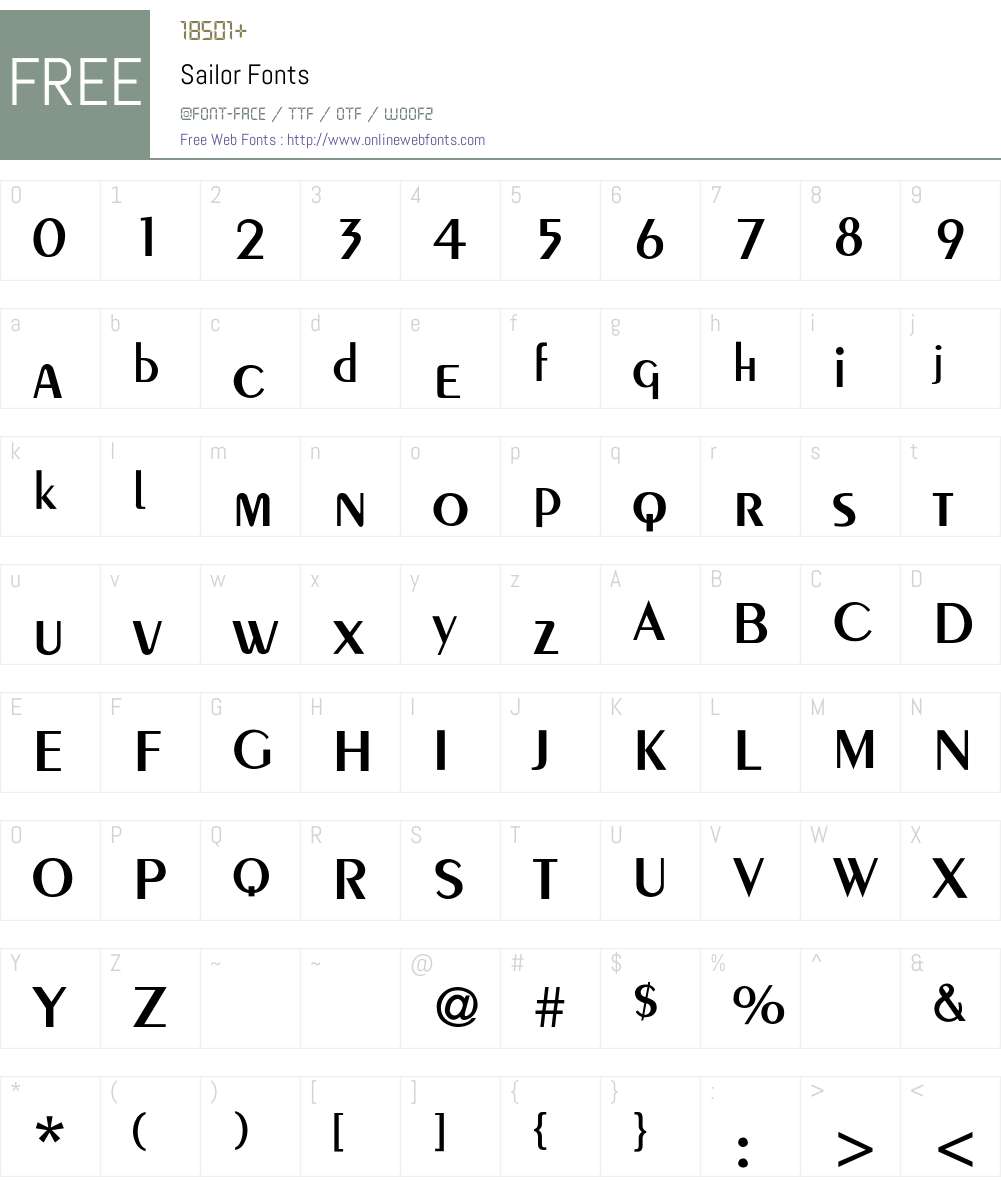 Sailor Font Screenshots