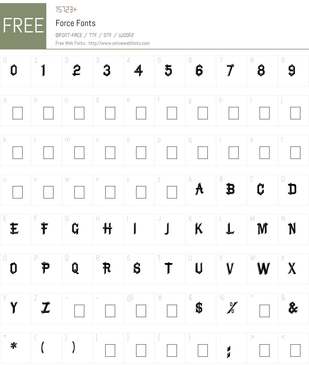 Force Font Screenshots