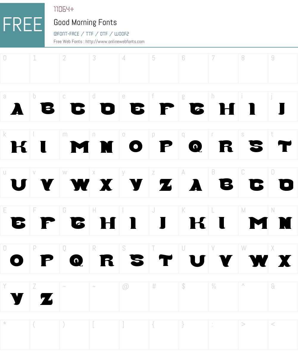 Good Morning Font Screenshots