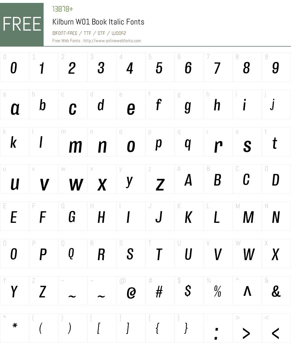 KilburnW01-BookItalic Font Screenshots