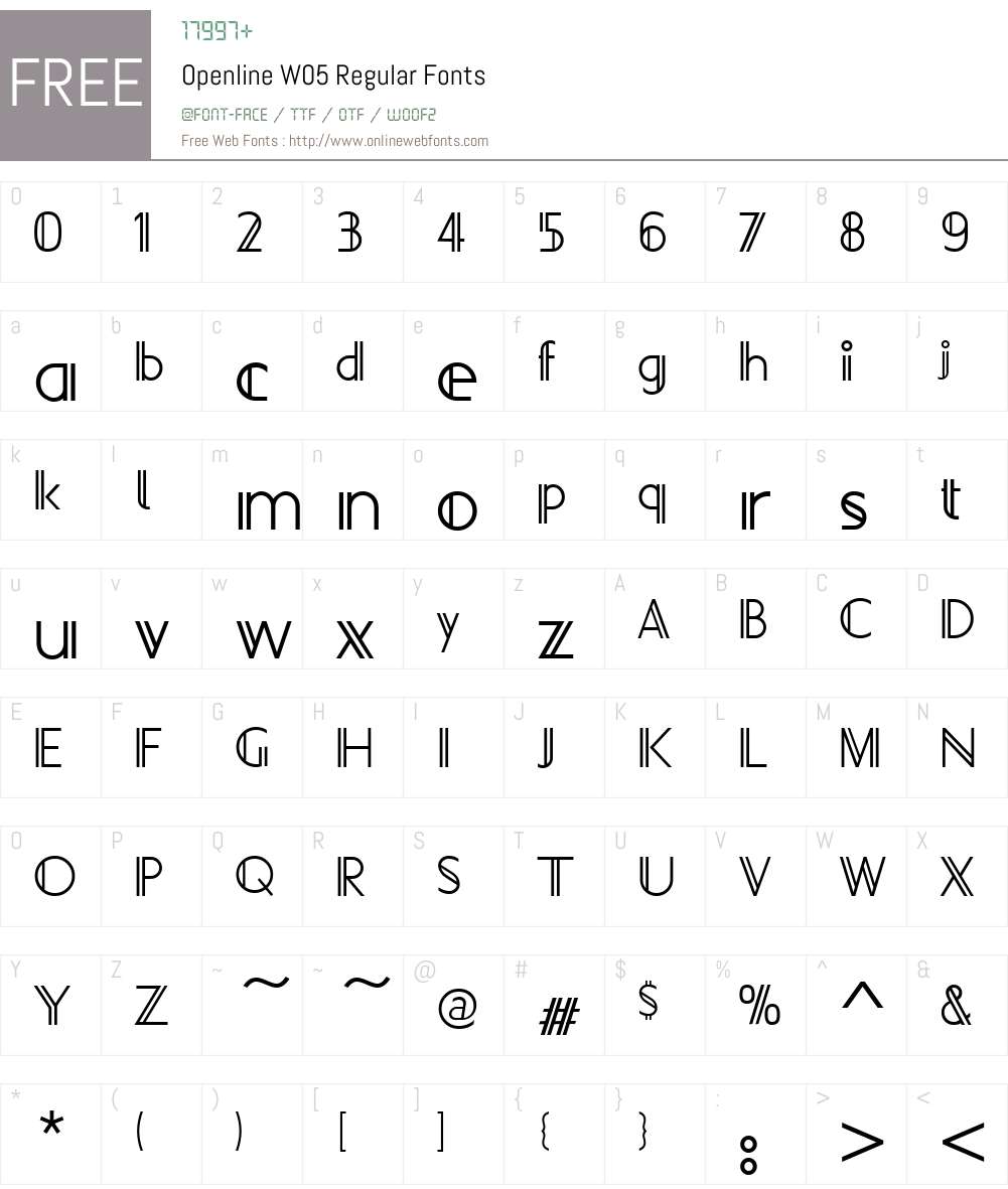 Openline Font Screenshots