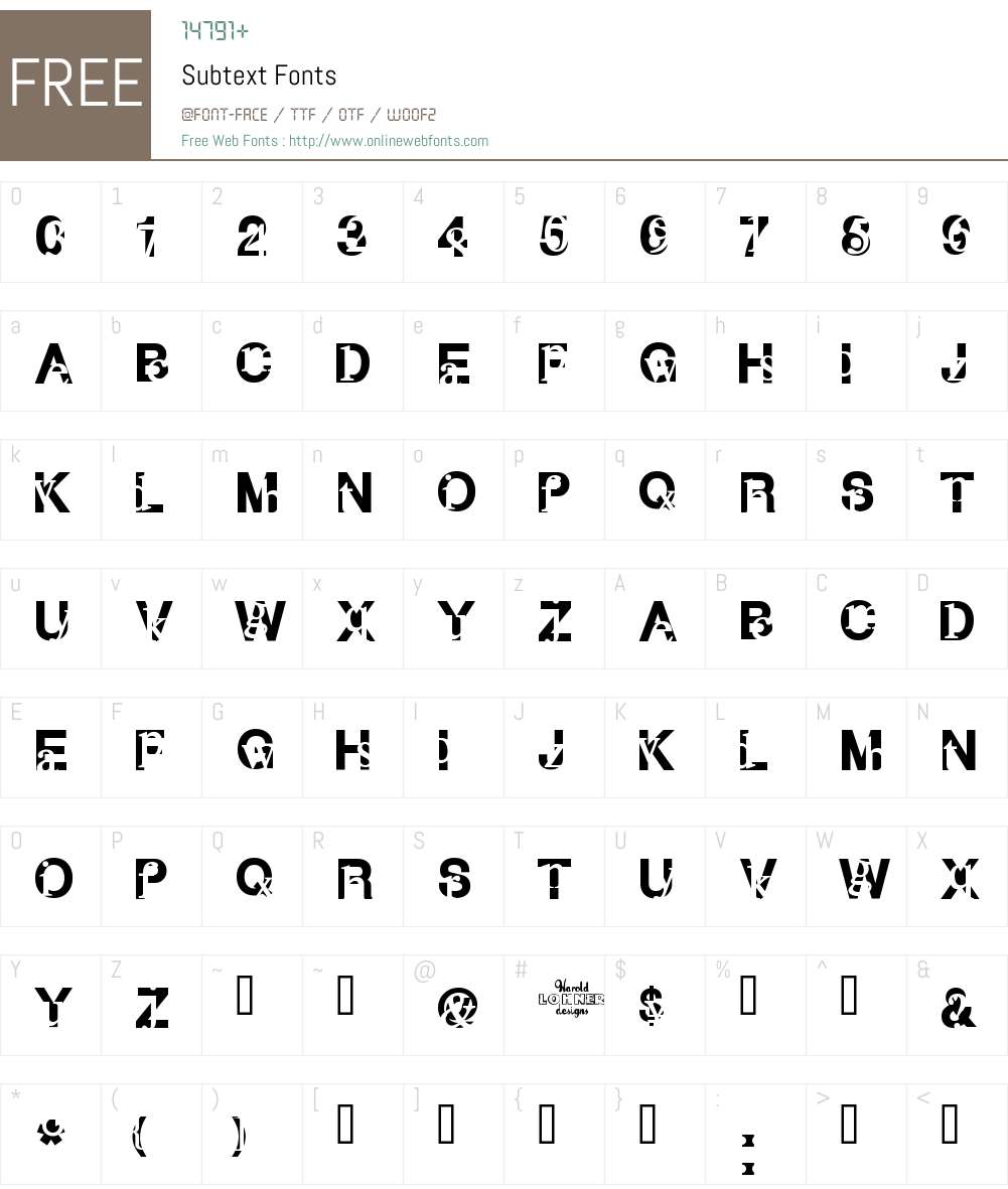 Subtext Font Screenshots