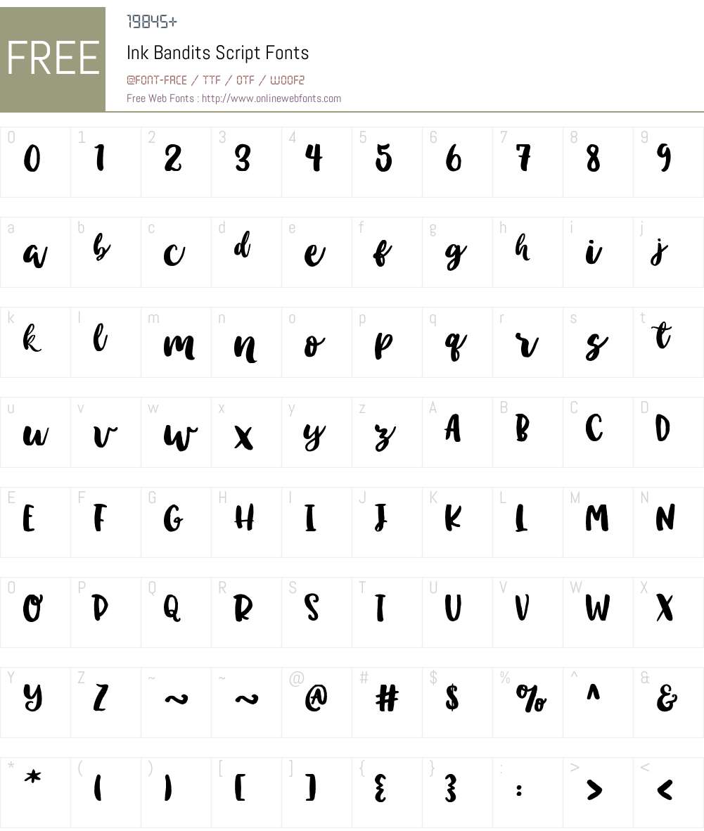 Ink Bandits Script Font Screenshots