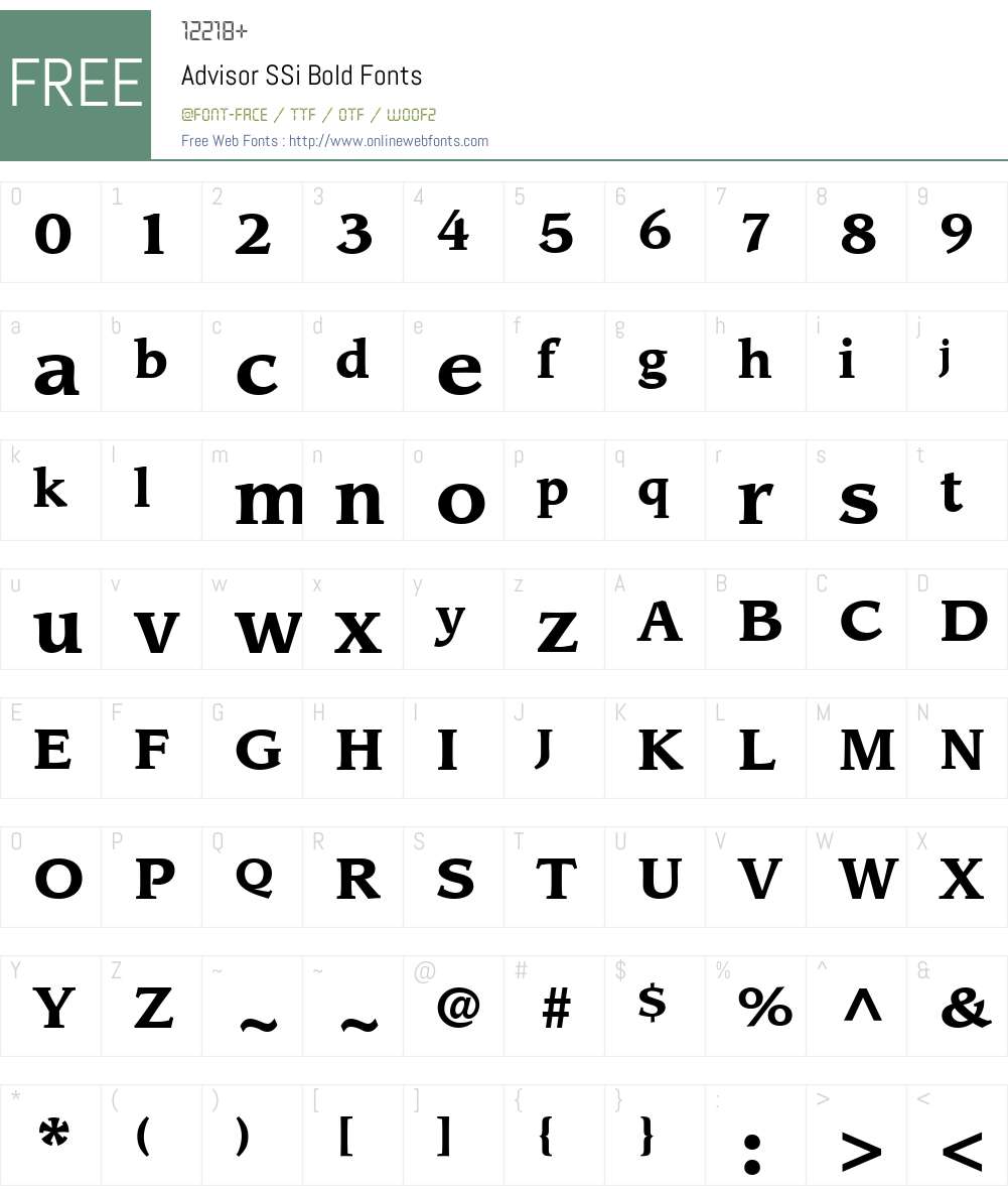 Advisor SSi Font Screenshots