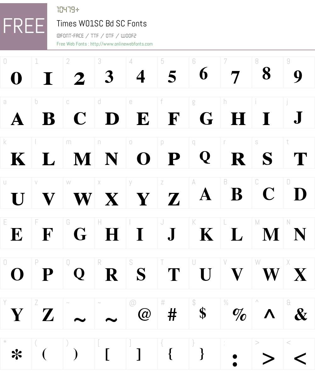 TimesW01SC-BdSC Font Screenshots